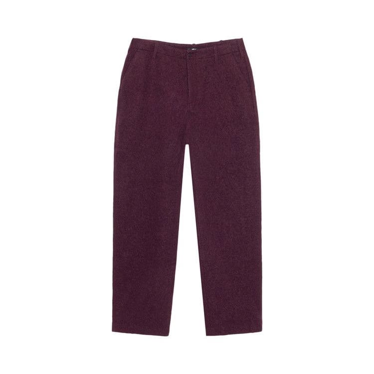 Stussy Relaxed Trouser Textured Wool Wine