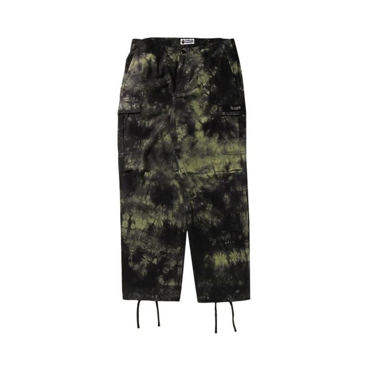 BAPE Tie Dye Relaxed Fit 6 Pocket Pants Black