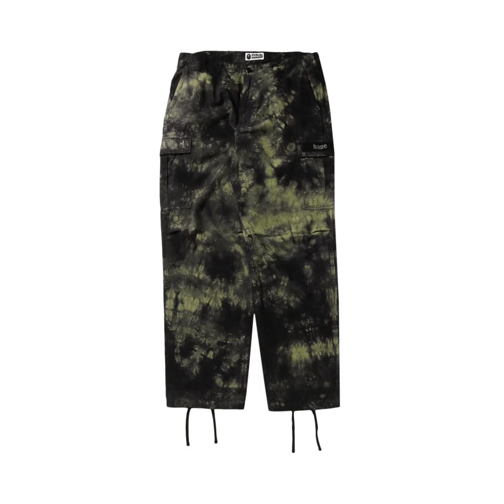 BAPE Tie Dye Relaxed Fit 6 Pocket Pants Black