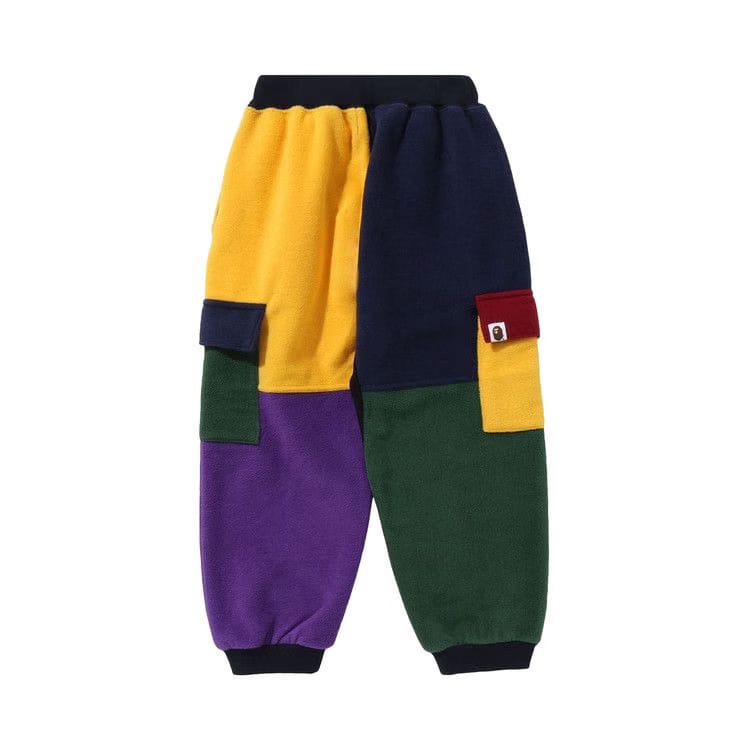 BAPE Kids Ape Head Color Block Fleece Pants Multicolor