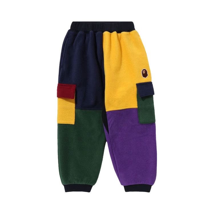 BAPE Kids Ape Head Color Block Fleece Pants Multicolor