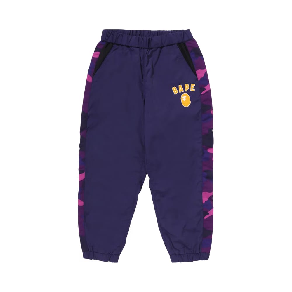 BAPE Kids Color Camo Block Track Pants Purple
