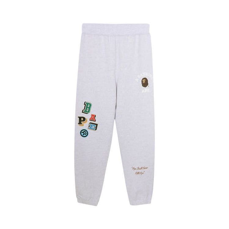 BAPE Multi Fonts Sweat Pants Grey