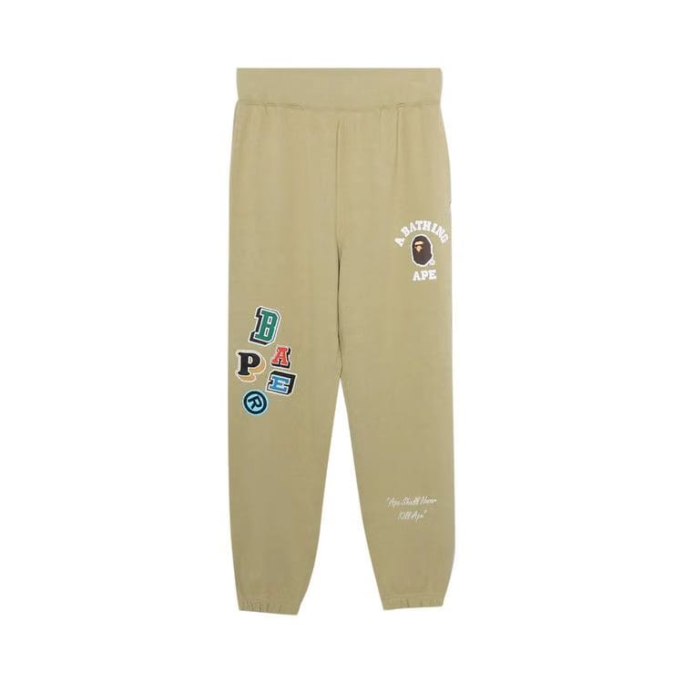 BAPE Multi Fonts Sweat Pants Beige