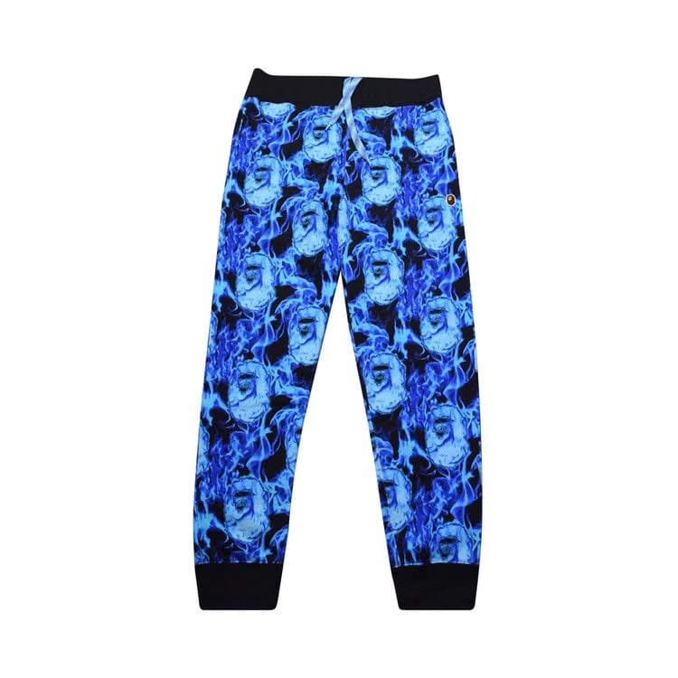 BAPE Flame Slim Sweatpants Blue