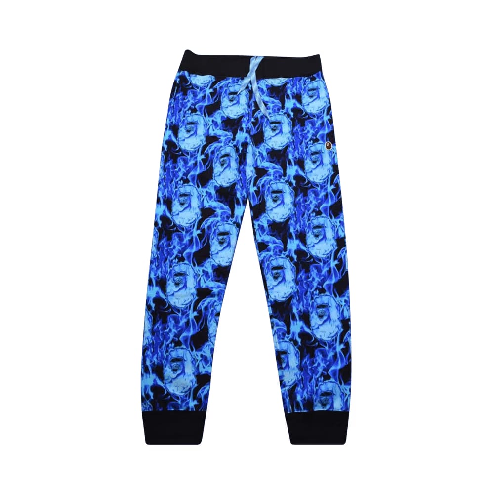 BAPE Flame Slim Sweatpants Blue