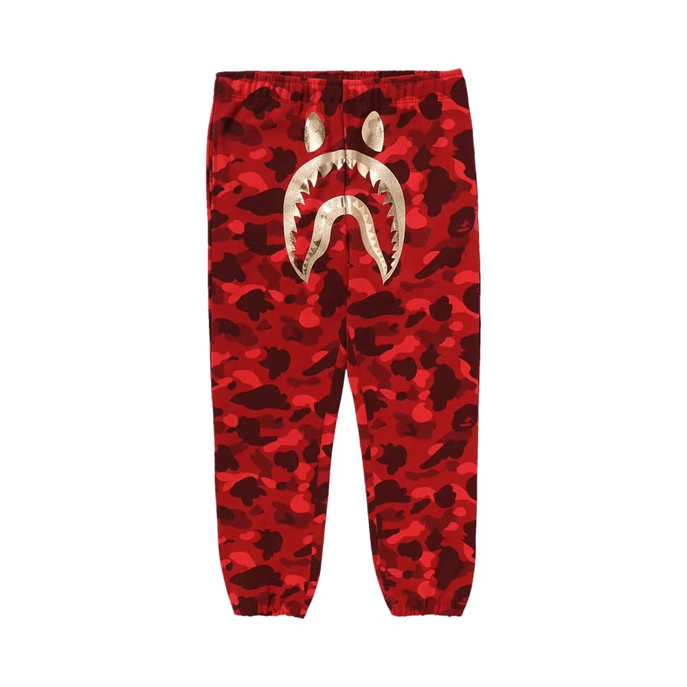BAPE Color Camo Shark Sweatpants Red