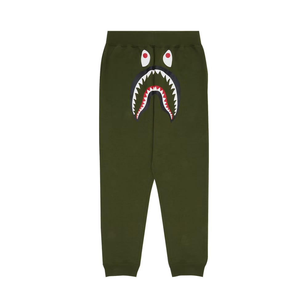 BAPE Shark Sweat Pants Olive Drab
