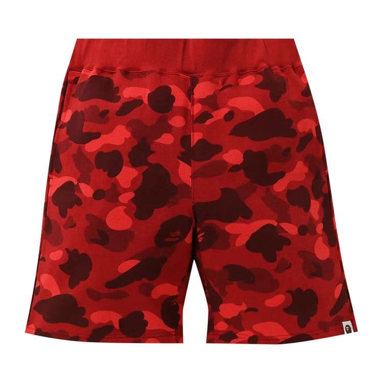 BAPE Color Camo Sweat Shorts Red