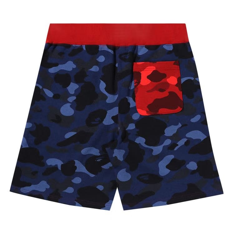 BAPE Crazy Camo Shark Sweat Shorts Purple