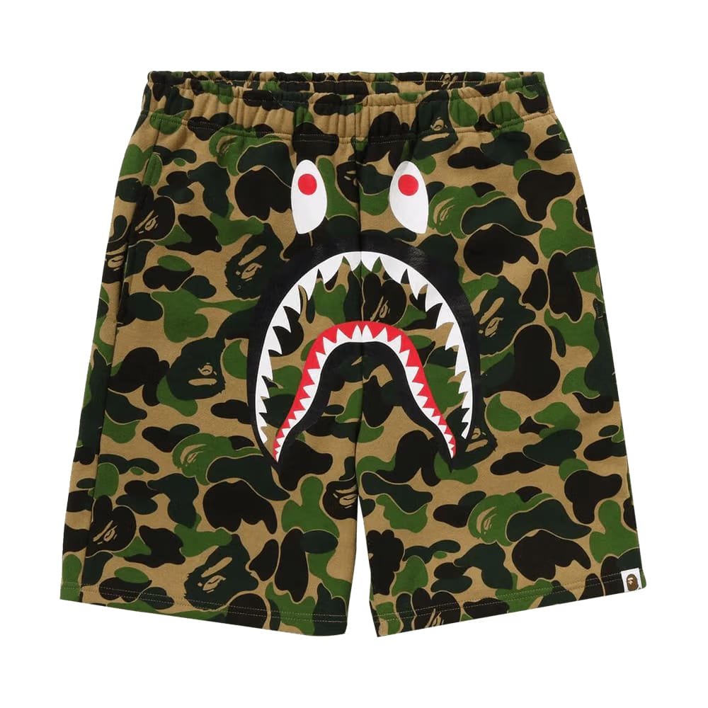 BAPE ABC Camo Shark Sweatshorts Green