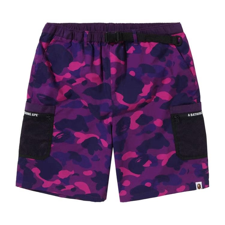 BAPE Color Camo Mesh Pocket Shorts Purple