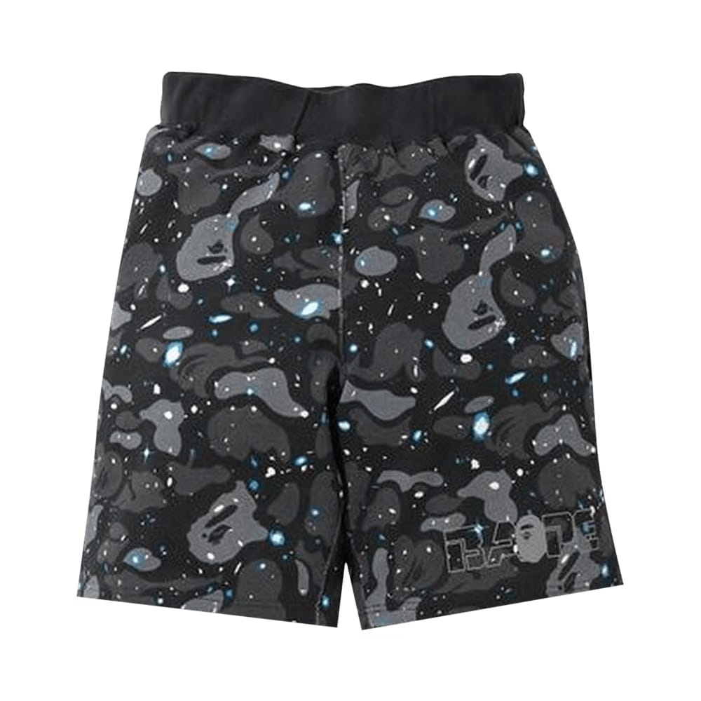 BAPE Space Camo Sweat Wide Shorts Black