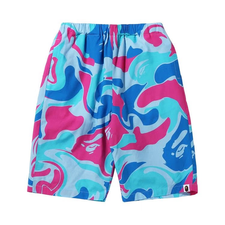 BAPE Marble Camo Shorts Blue