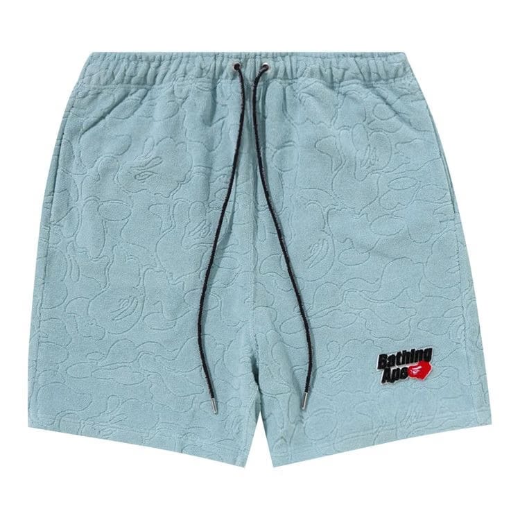 BAPE Line Camo Terry Towel Shorts Sax
