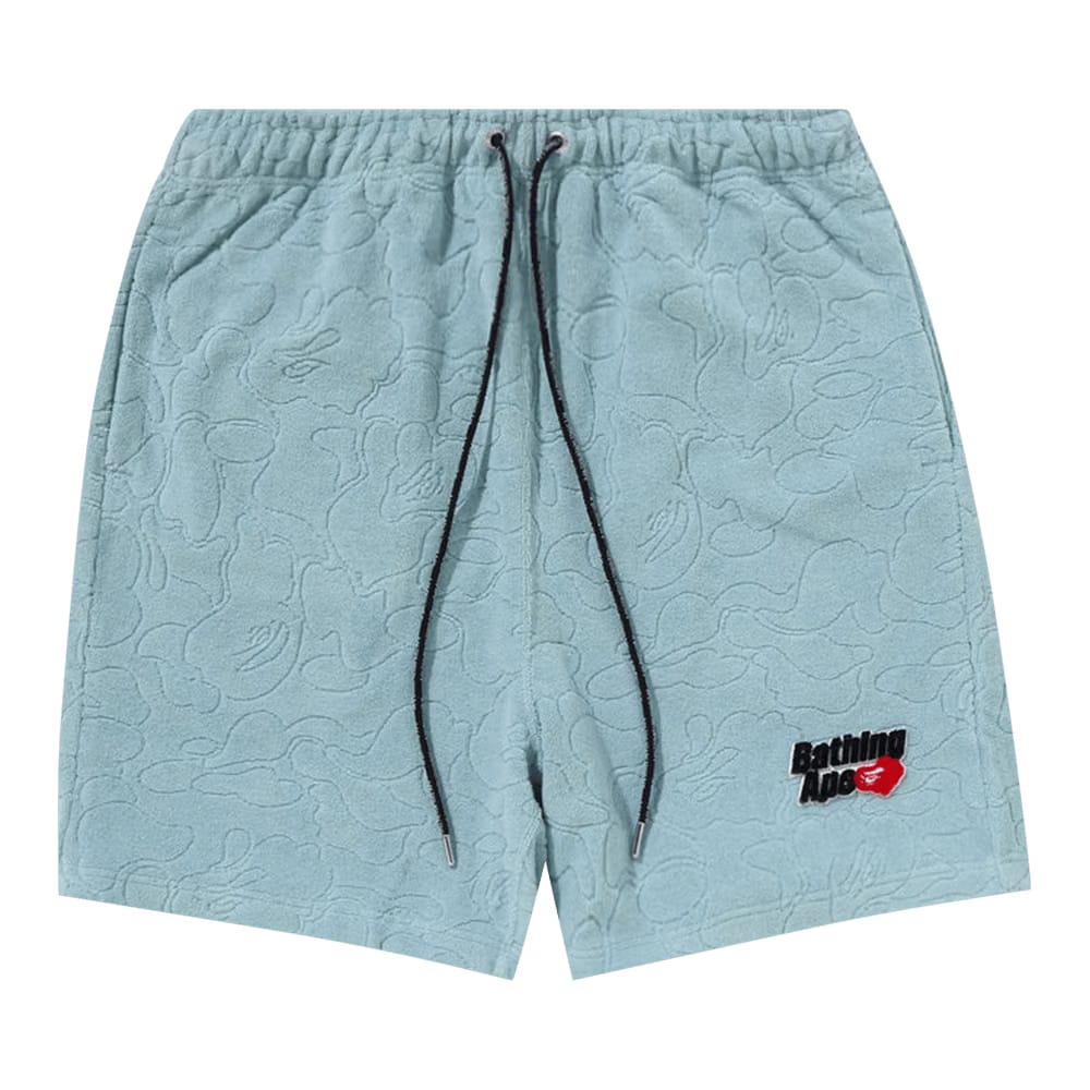 BAPE Line Camo Terry Towel Shorts Sax