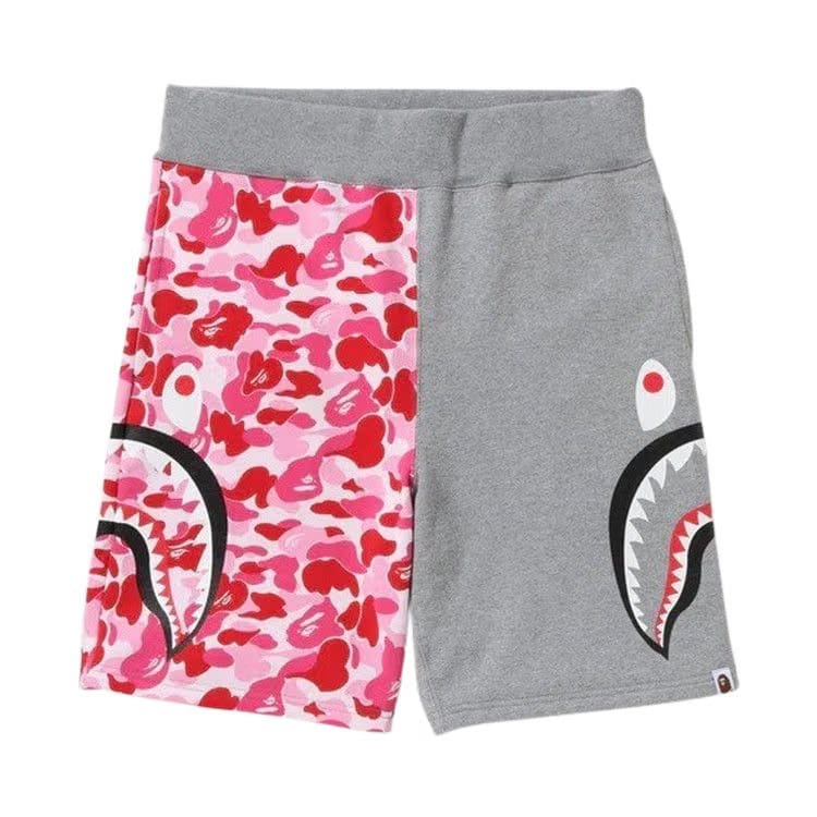 BAPE ABC Camo Side Shark Sweat Shorts Pink