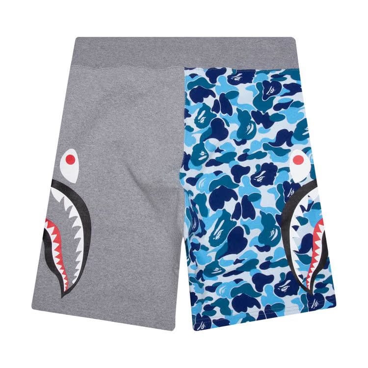 BAPE ABC Camo Side Shark Sweatshorts Blue/Grey