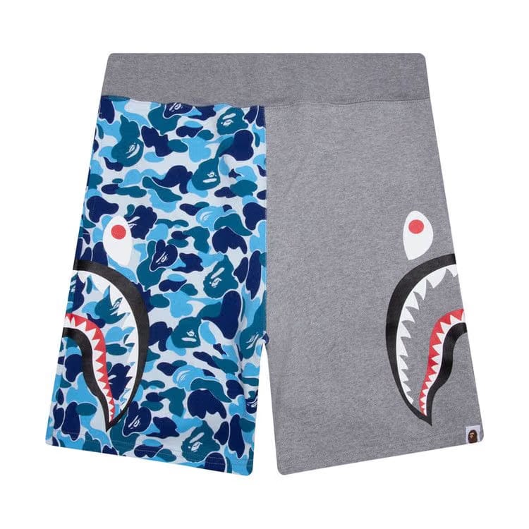 BAPE ABC Camo Side Shark Sweatshorts Blue/Grey