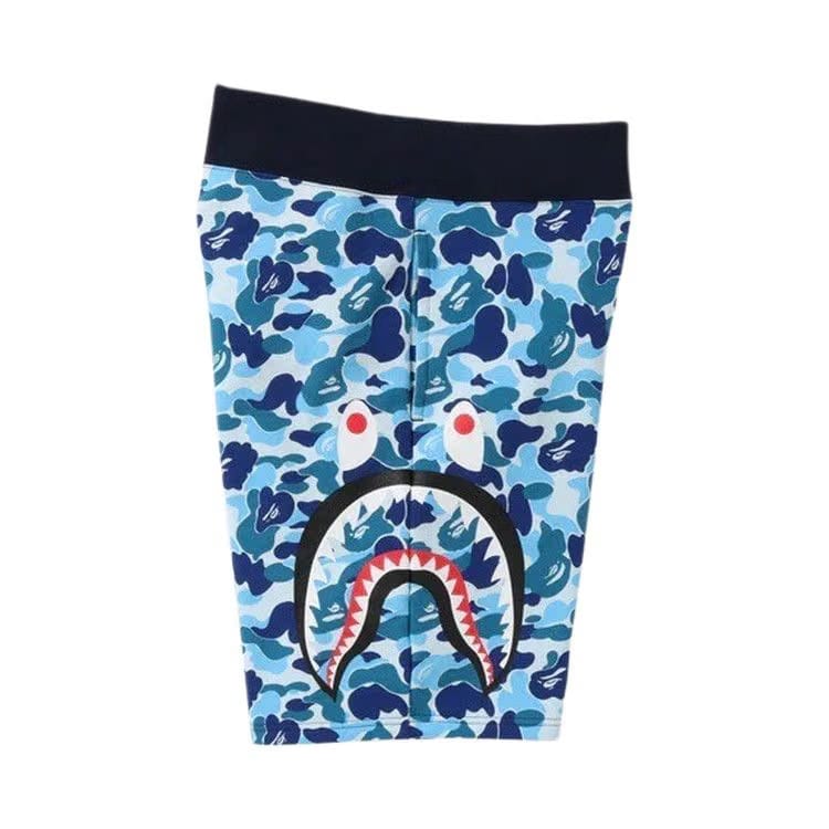 BAPE ABC Camo Side Shark Sweatshorts Blue