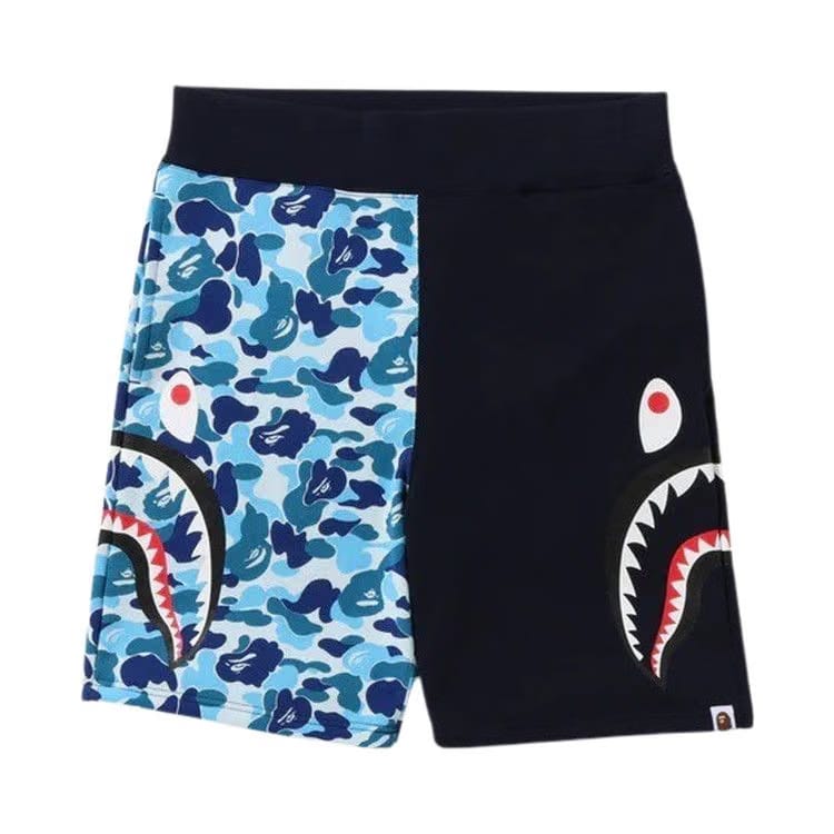 BAPE ABC Camo Side Shark Sweatshorts Blue