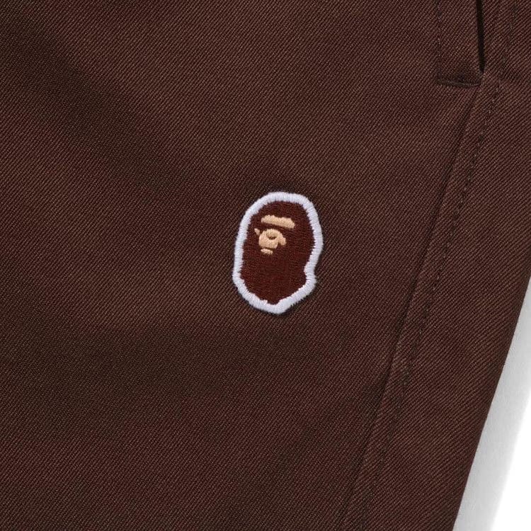 BAPE Ape Head One Point 2 Pleat Easy Chino Shorts Brown