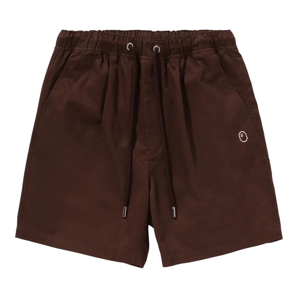 BAPE Ape Head One Point 2 Pleat Easy Chino Shorts Brown