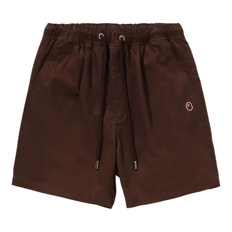 BAPE Ape Head One Point 2 Pleat Easy Chino Shorts Brown