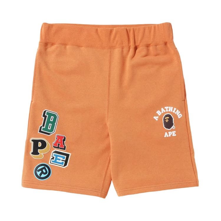 BAPE Multi Fonts Sweatshorts Orange