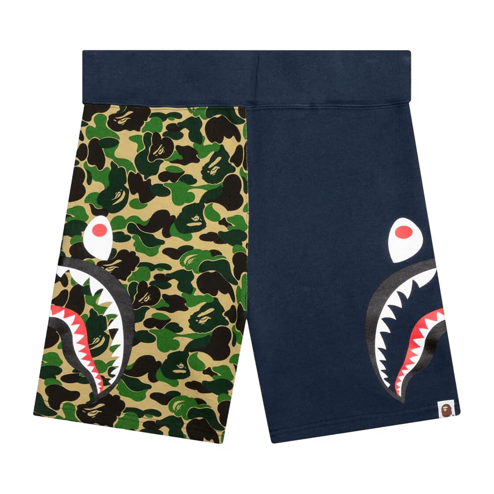 BAPE ABC Camo Side Shark Sweatshorts Green/Navy