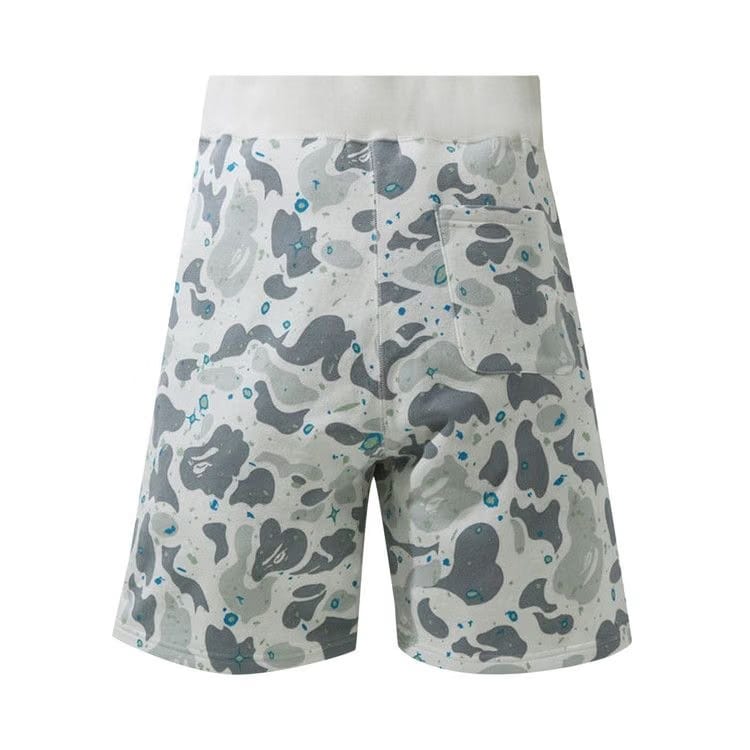 BAPE Space Camo Shark Sweat Shorts White
