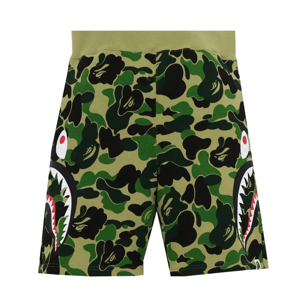 BAPE Big ABC Camo Side Shark Sweat Shorts Green
