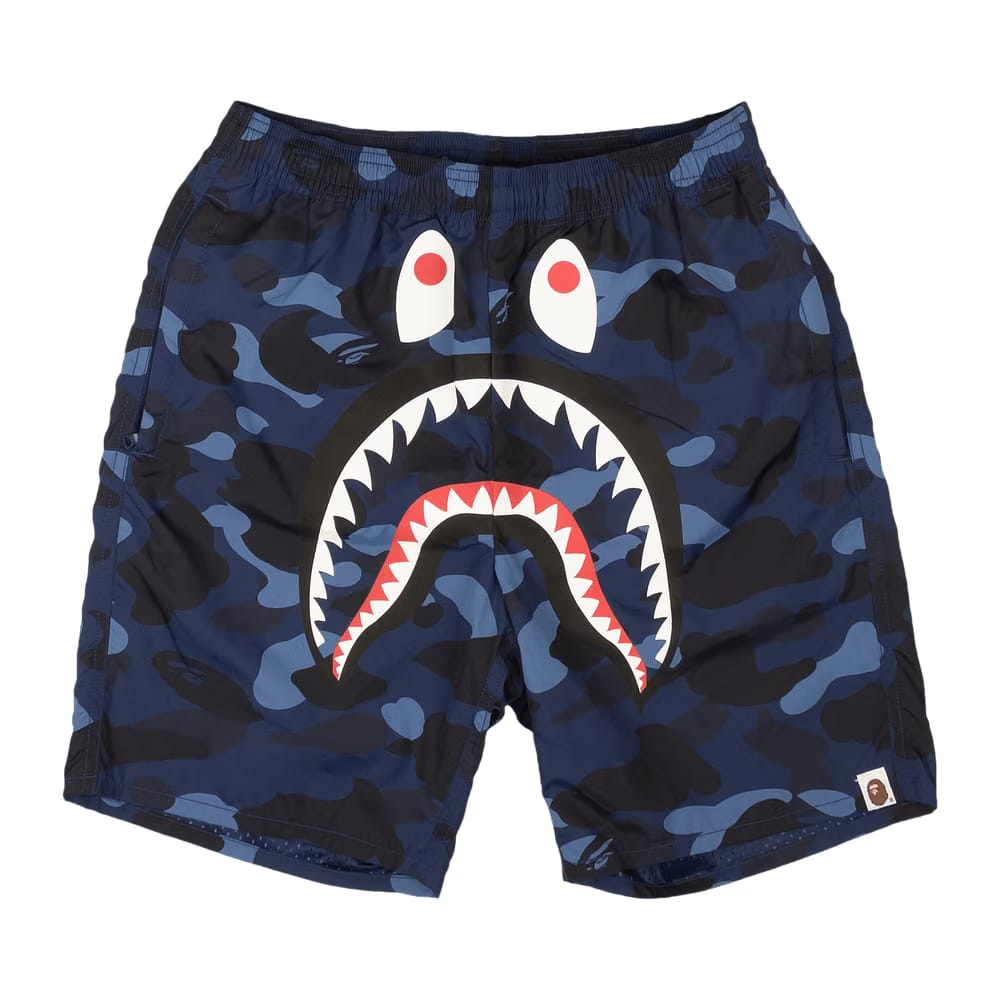 BAPE Camo Shark Beach Shorts Navy