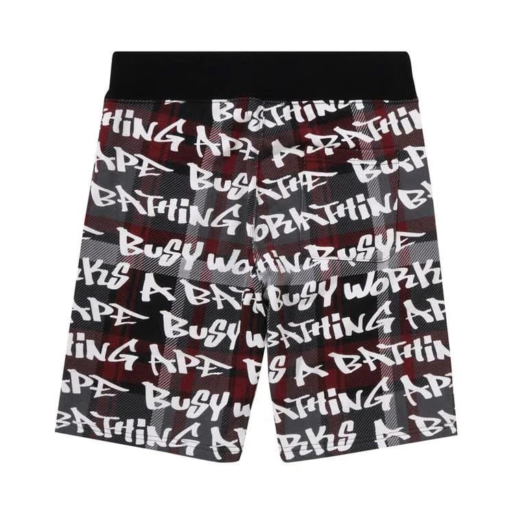 BAPE Graffiti Check Shorts Black/Red