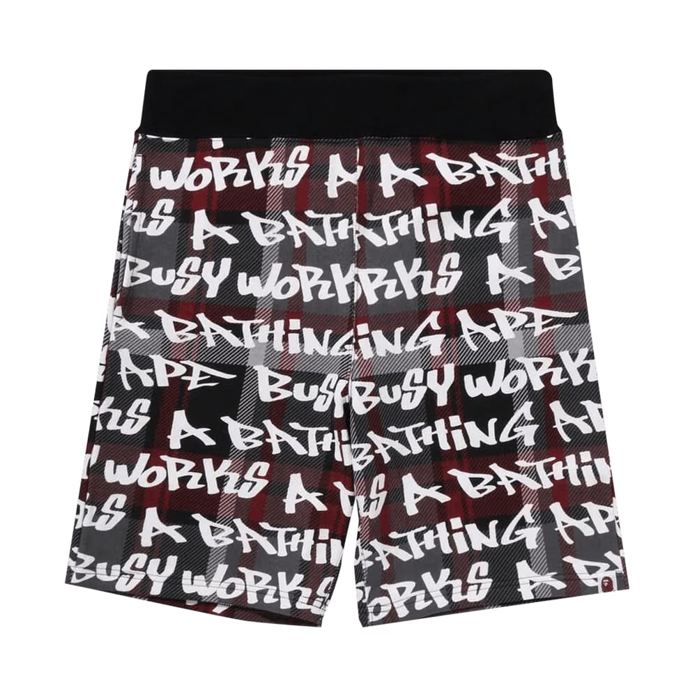BAPE Graffiti Check Shorts Black/Red