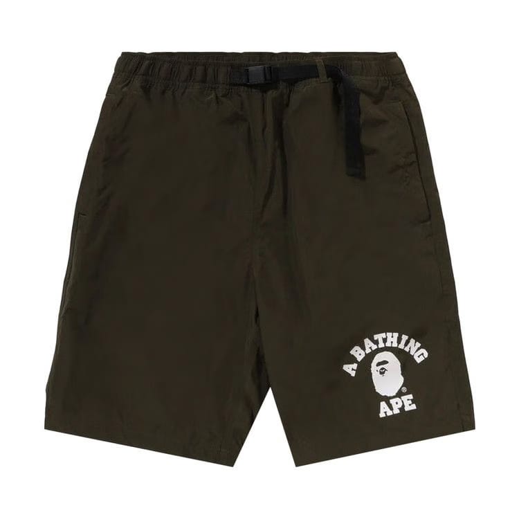 BAPE College Beach Shorts Olive Drab