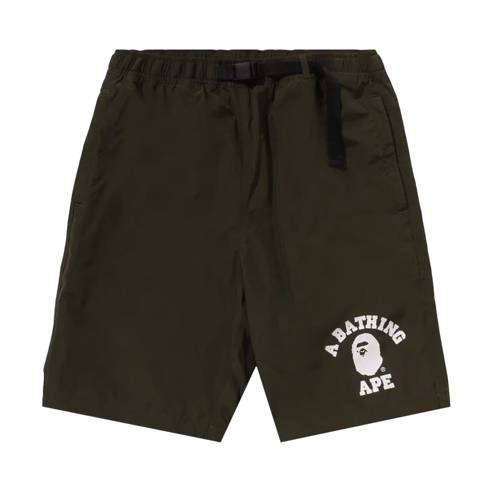 BAPE College Beach Shorts Olive Drab
