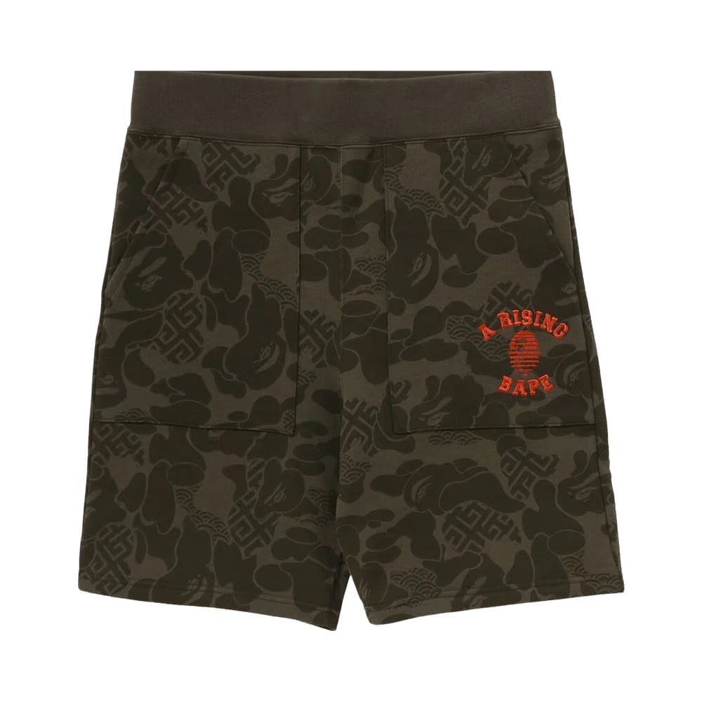 BAPE Asia Camo Sweat Shorts Olive Drab