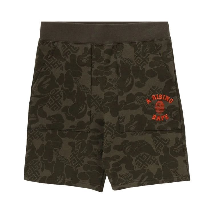 BAPE Asia Camo Sweat Shorts Olive Drab
