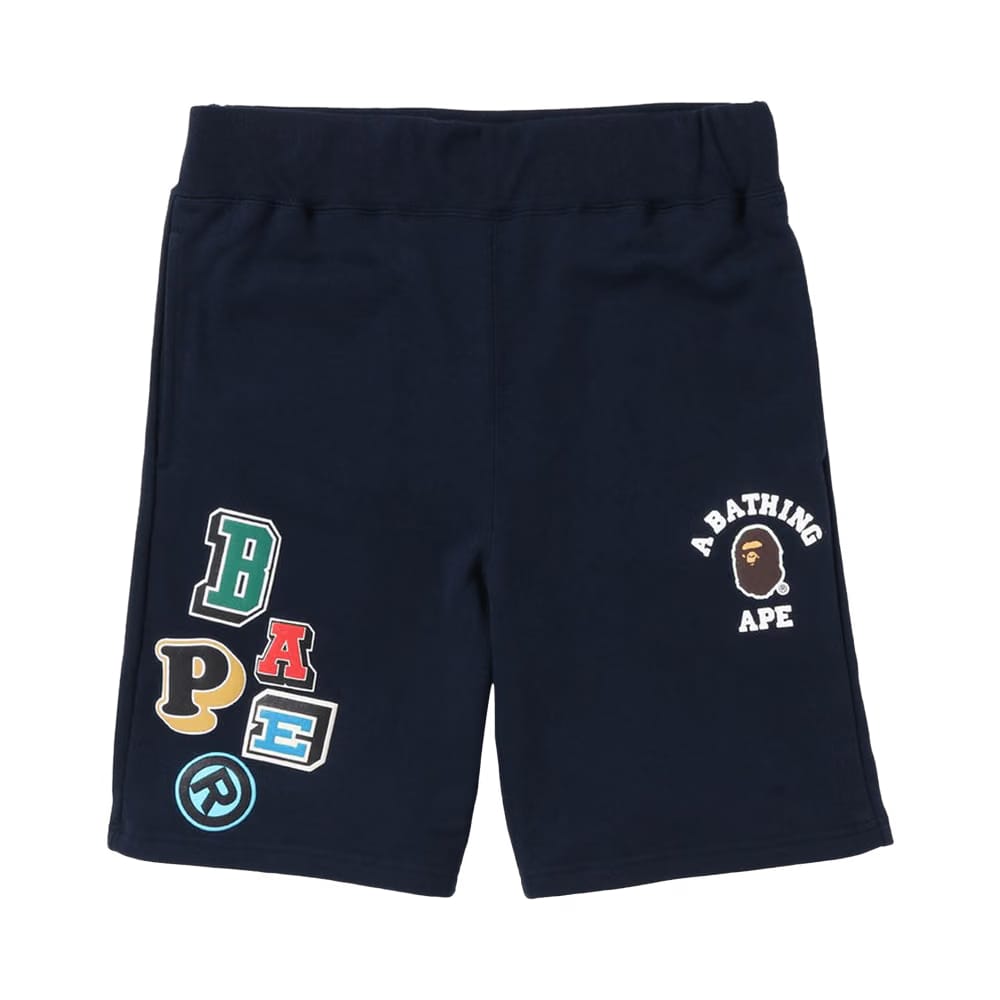 BAPE Multi Fonts Sweatshorts Navy