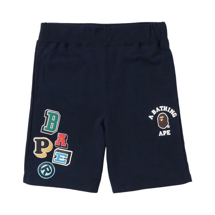 BAPE Multi Fonts Sweatshorts Navy
