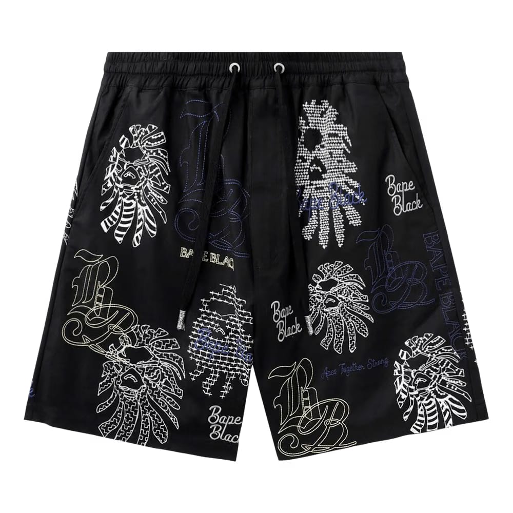 BAPE Black Bape Graphic Stitch Shorts Black