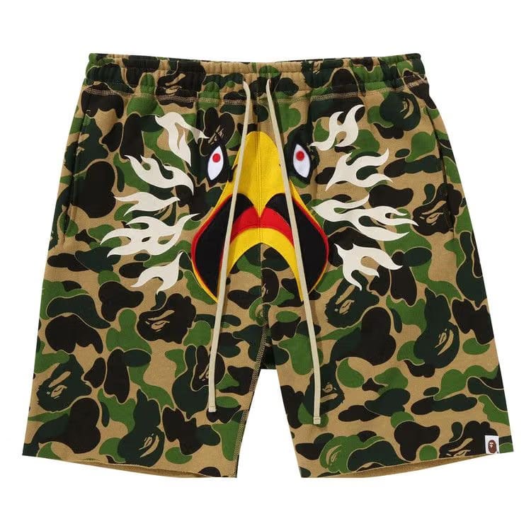 BAPE x Readymade ABC Camo Eagle Wide Sweat Shorts Green