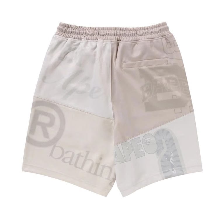BAPE Patchwork Basketball Shorts Ivory