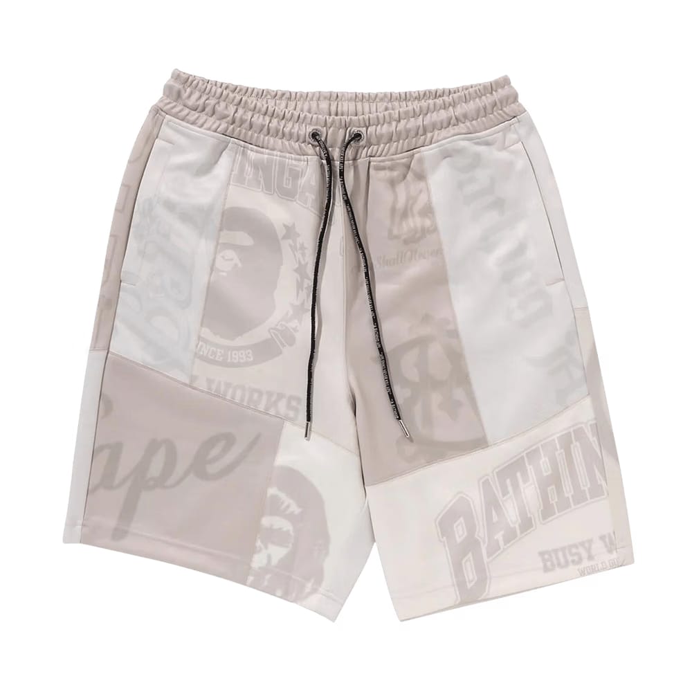 BAPE Patchwork Basketball Shorts Ivory