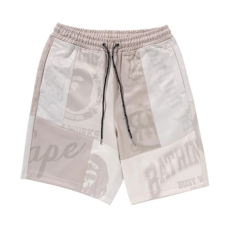 BAPE Patchwork Basketball Shorts Ivory