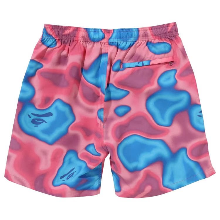 BAPE Liquid Camo One Point Beach Shorts Pink