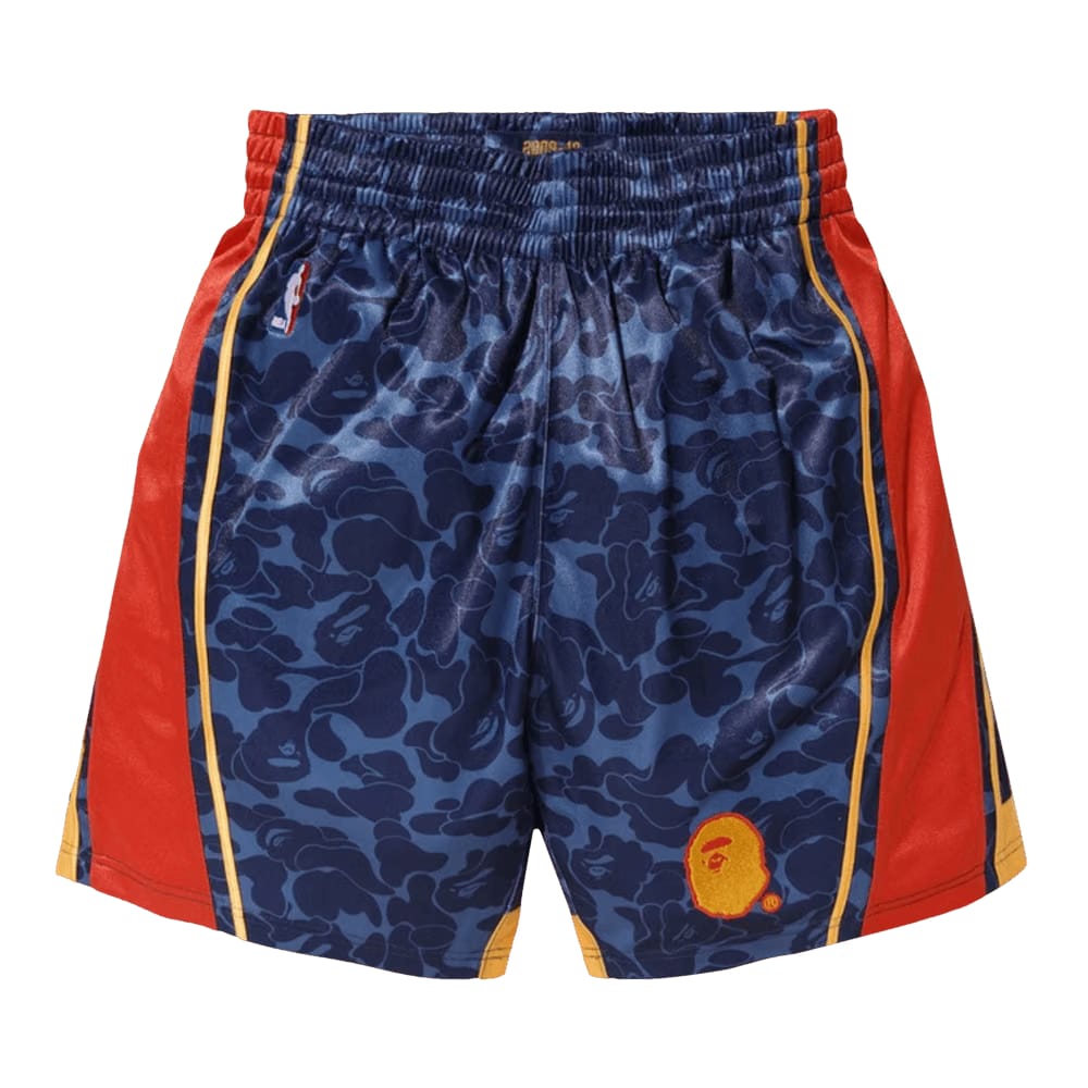 BAPE x Mitchell & Ness Warriors ABC Basketball Authentic Shorts Navy