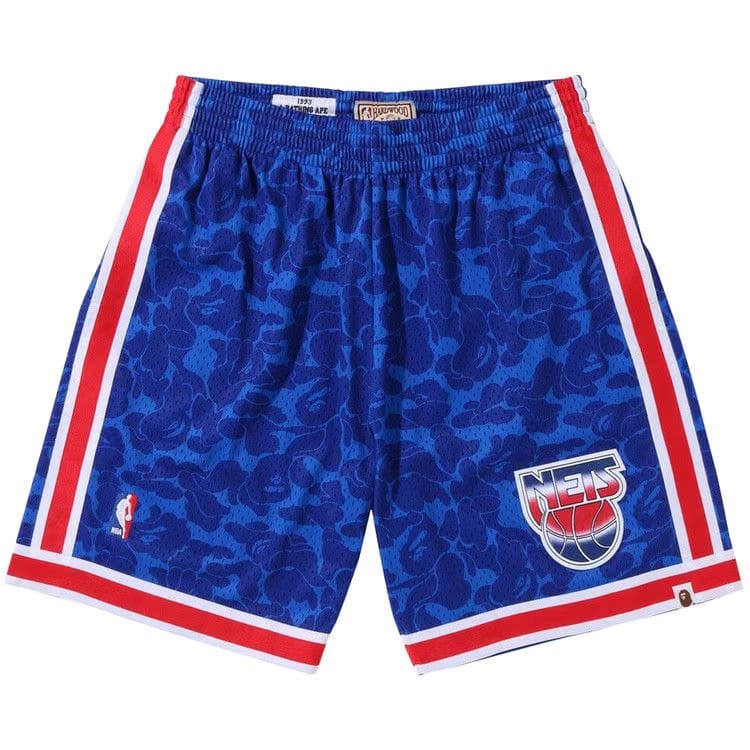 BAPE x Mitchell & Ness New Jersey Nets Shorts Blue