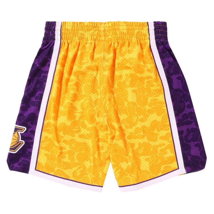 BAPE x Mitchell & Ness Los Angeles Lakers Shorts Yellow